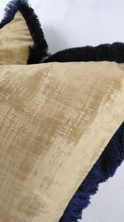 Azurite Fringed Cushion