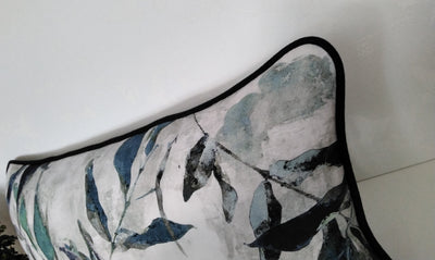 Blue And White Leaf Cushion