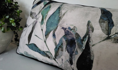 Blue And White Leaf Cushion