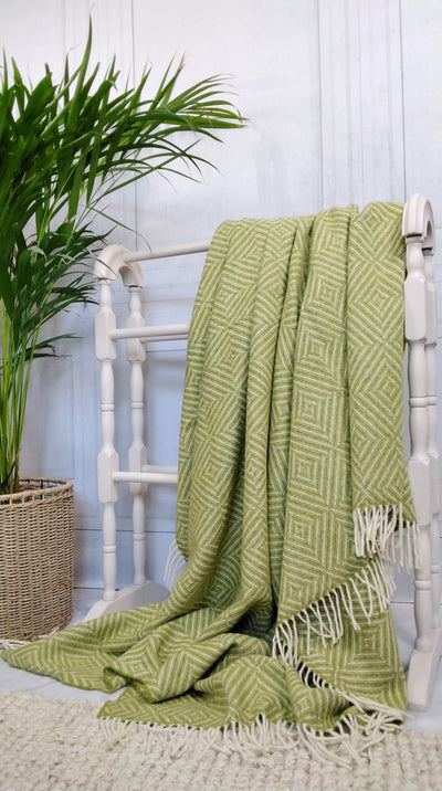 Lime Green Merino Wool Throw