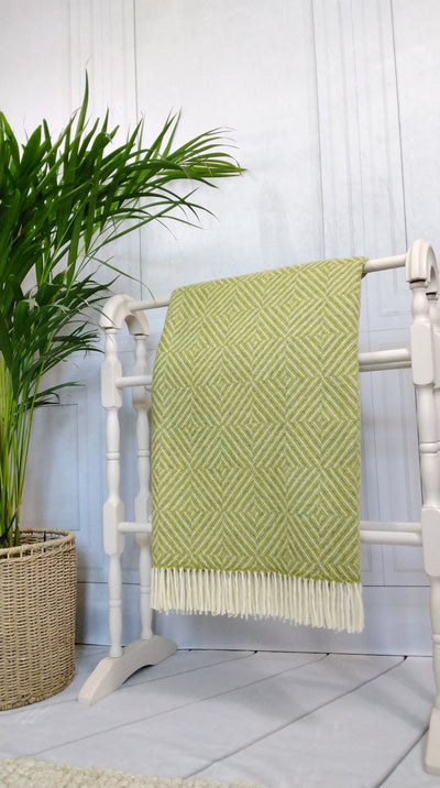 Lime Green Merino Wool Throw