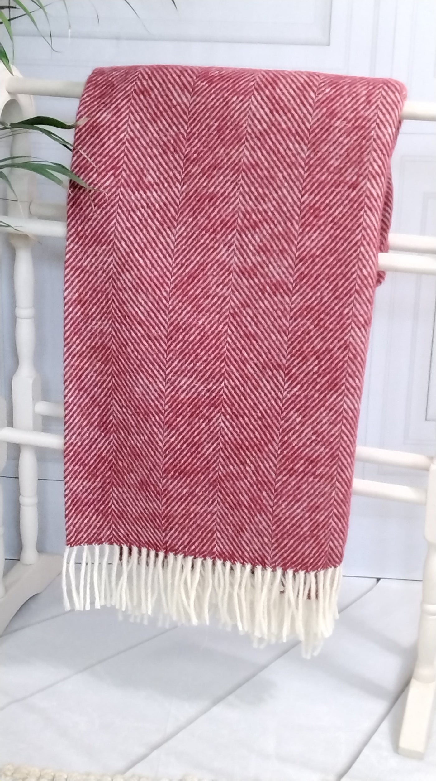 Raspberry Pure Wool Throw
