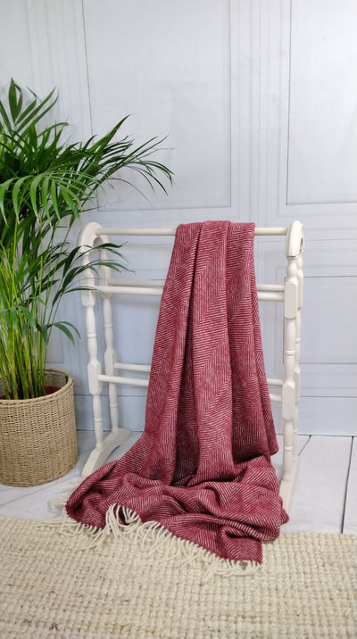 Raspberry Pure Wool Throw