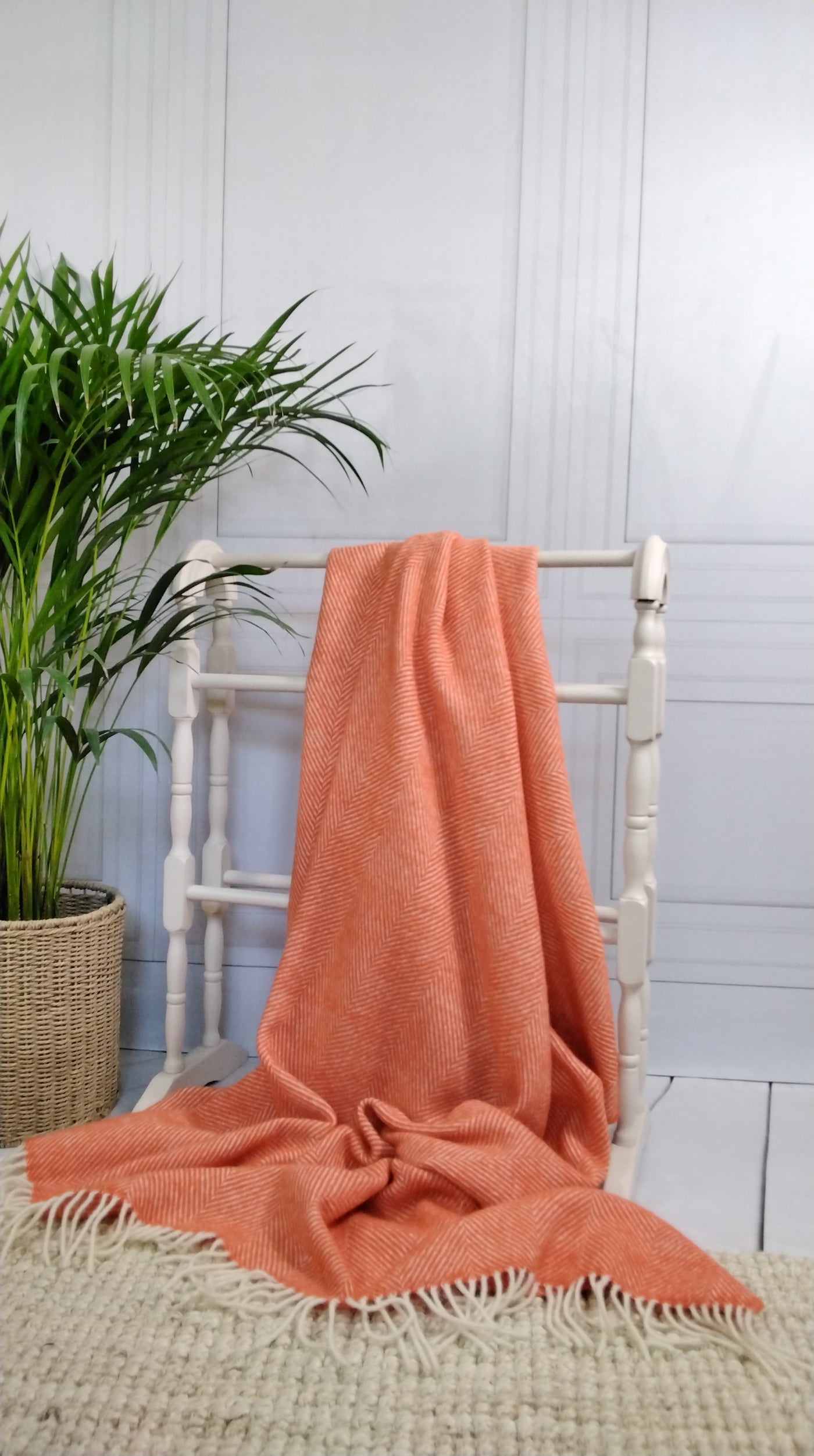 Orange Herringbone Throw