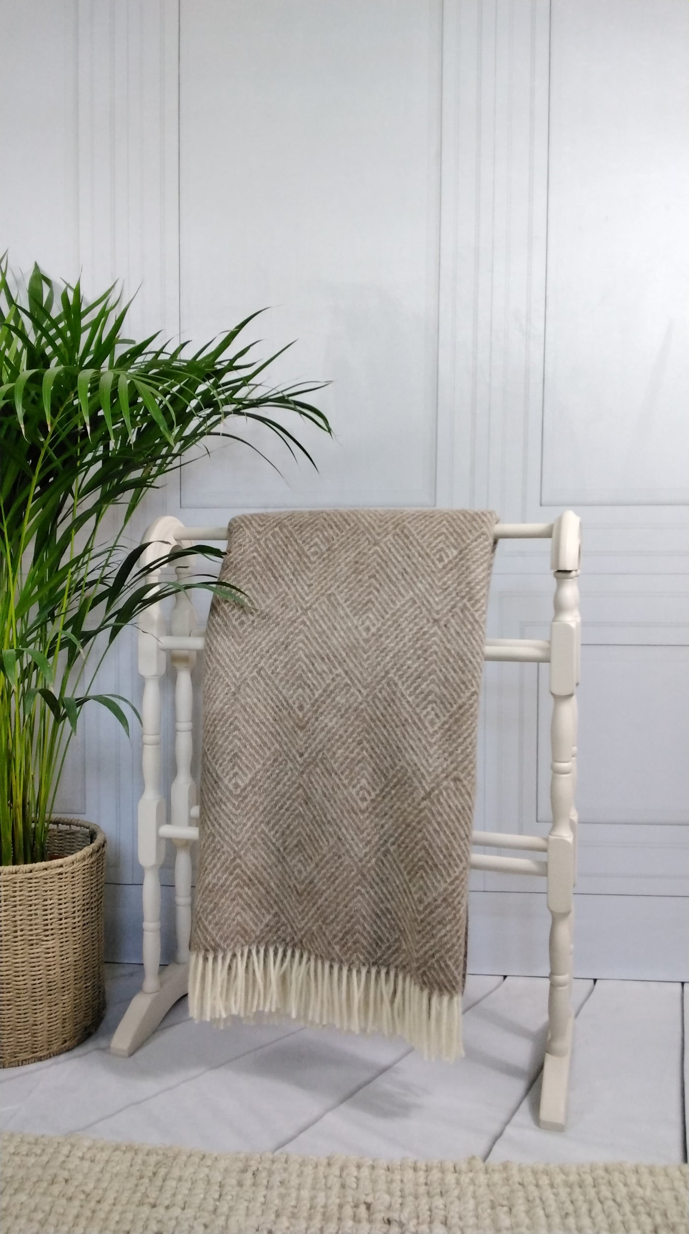 Mocha And Cream Wool Throw