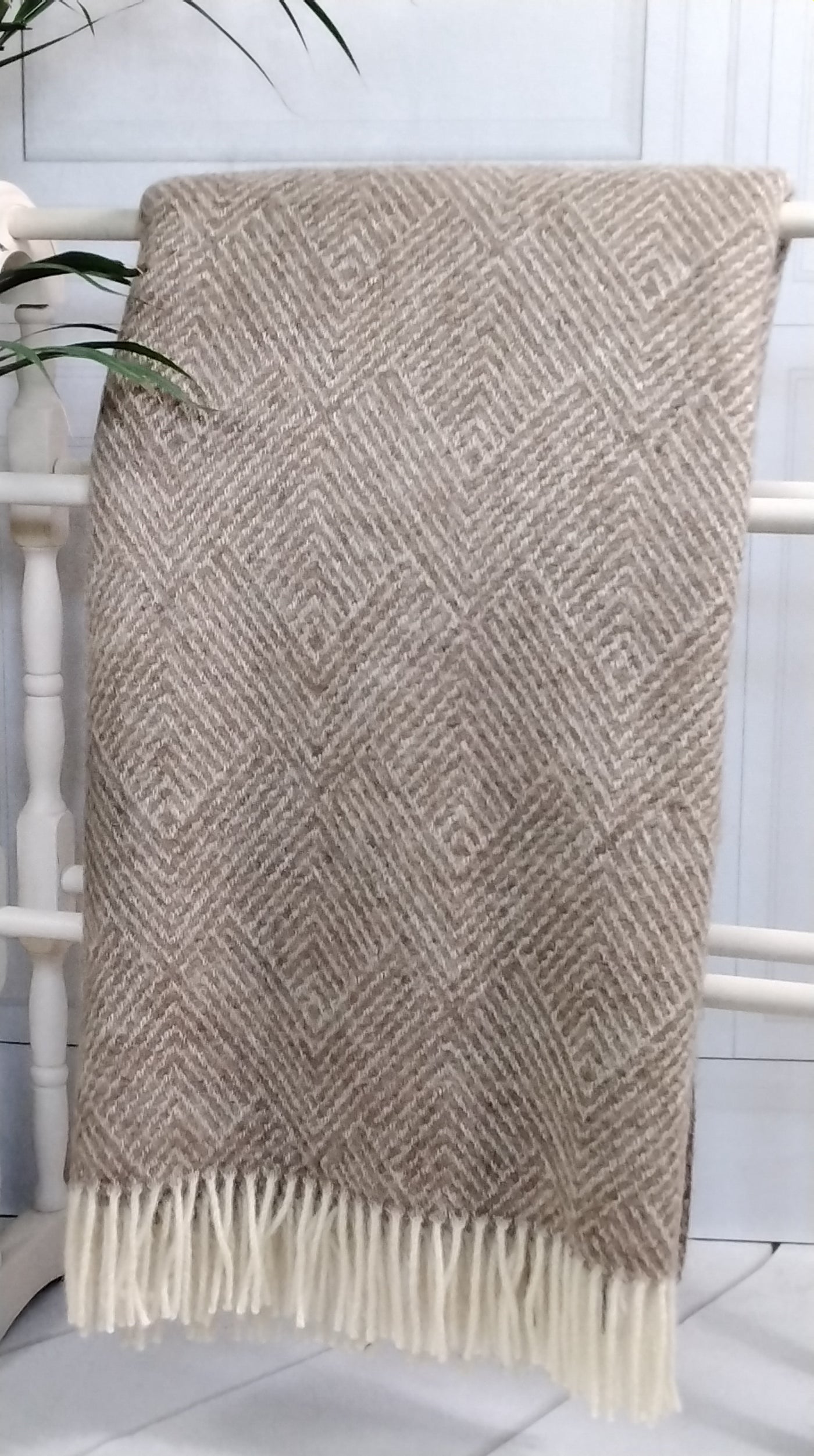 Mocha And Cream Wool Throw