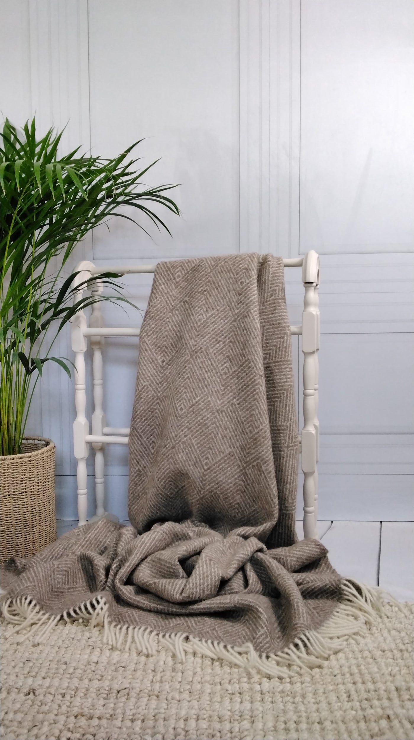 Mocha And Cream Wool Throw