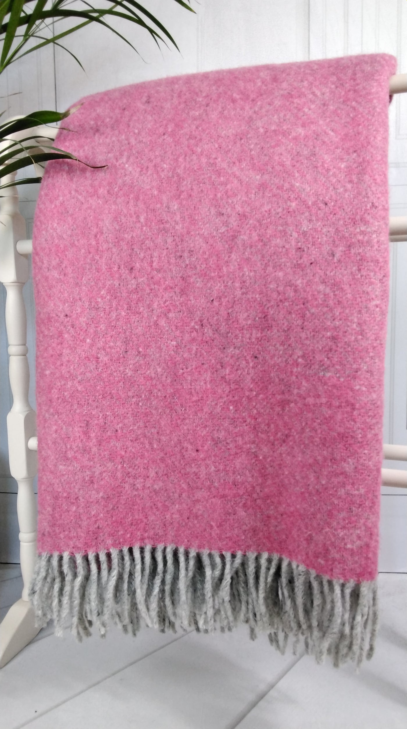 Cerise Pink Wool Twill Throw