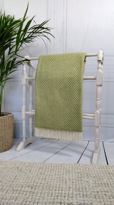 Lime Green Merino Wool Throw