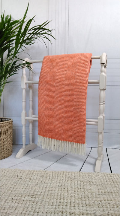 Orange Herringbone Throw