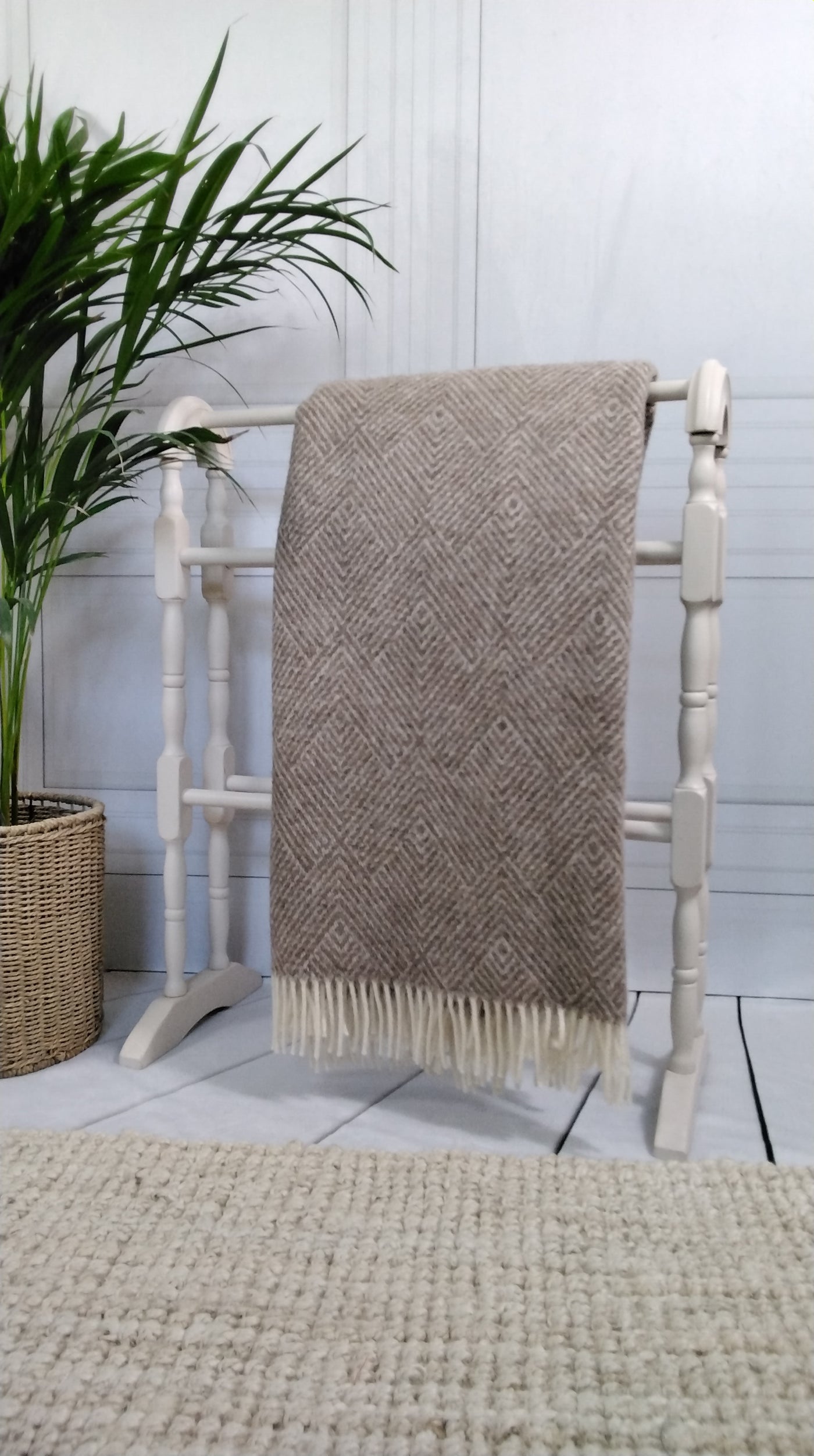 Mocha And Cream Wool Throw
