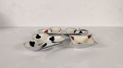 Set Four Playing Card Dishes
